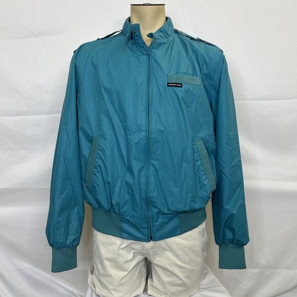 Members Only Other - Members Only Vintage Jacket Men's Size 1X Iconic Racer Bomber Jacket Blue Green